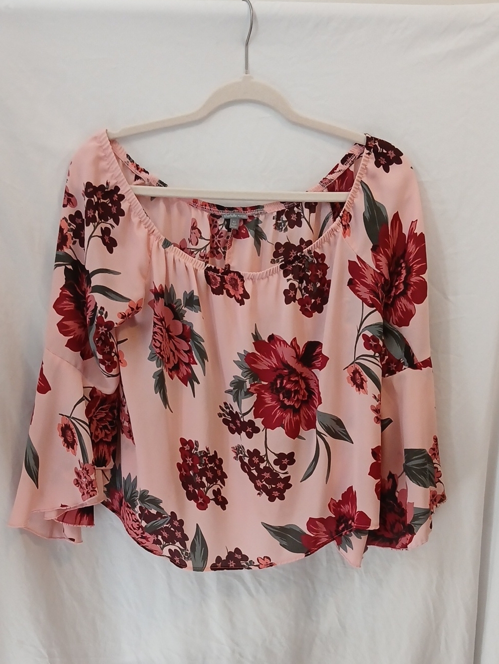 Charlotte Russe Pink Floral Peasant Blouse